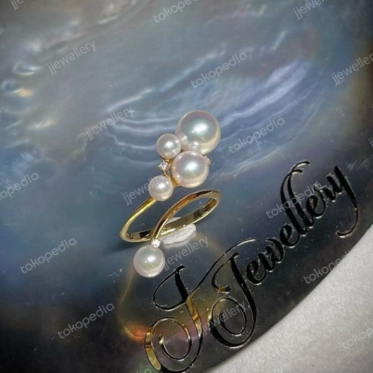 Top Quality Bubble Akoya Pearl Ring