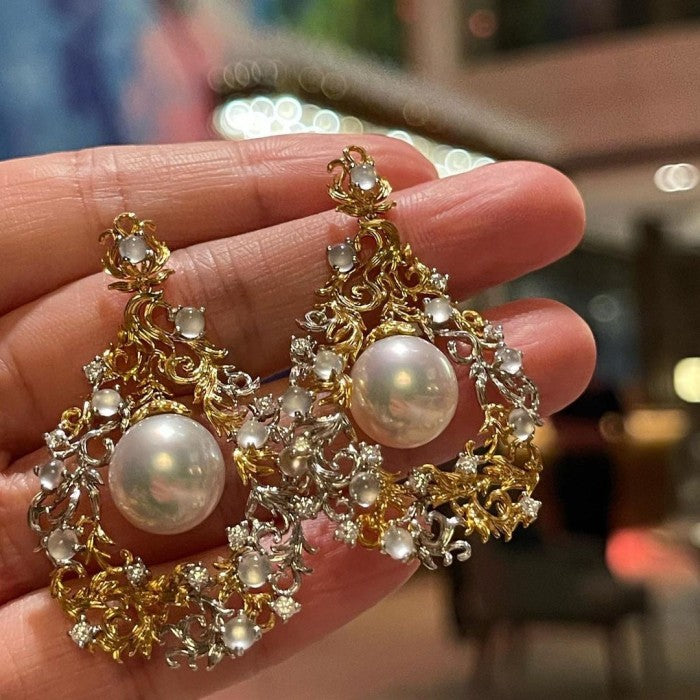 Vintage Chandelier South Sea Pearl Earrings