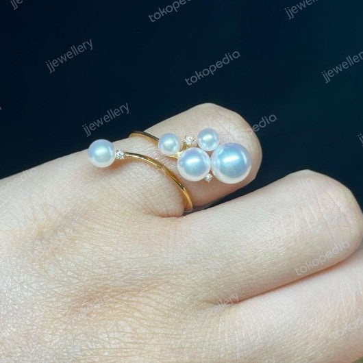 Top Quality Bubble Akoya Pearl Ring