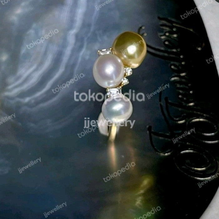 Super Kualitas South Sea Pearl Keshi Ring