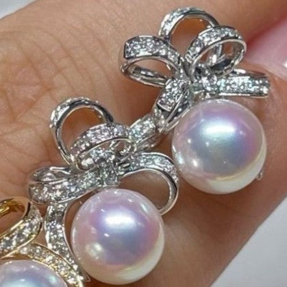 Akoya Pearl Bow Earrings