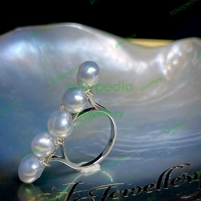 Balance Silver Blue Keshi South Sea Pearl Ring