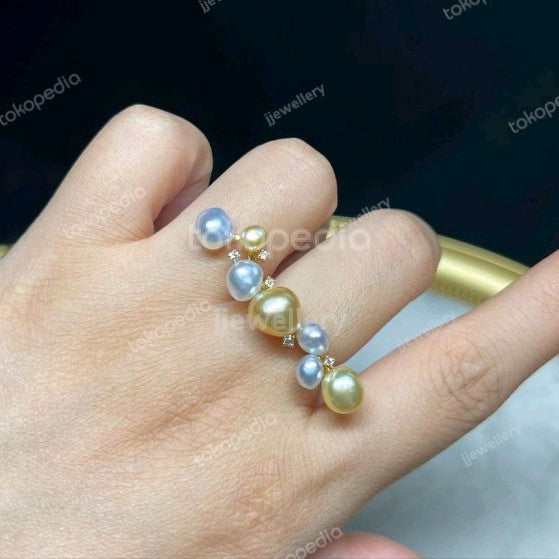 Balance Multi Colour Keshi South Sea Pearl Ring