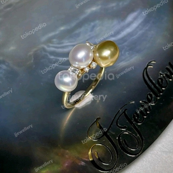 Super Kualitas South Sea Pearl Keshi Ring