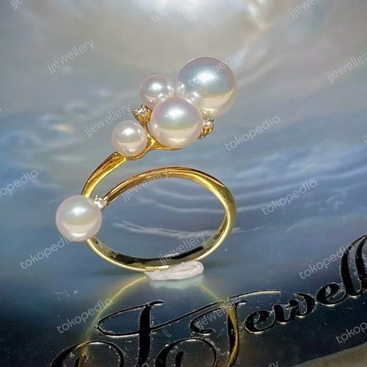 Top Quality Bubble Akoya Pearl Ring