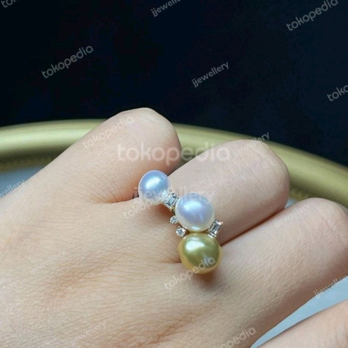 Super Kualitas South Sea Pearl Keshi Ring