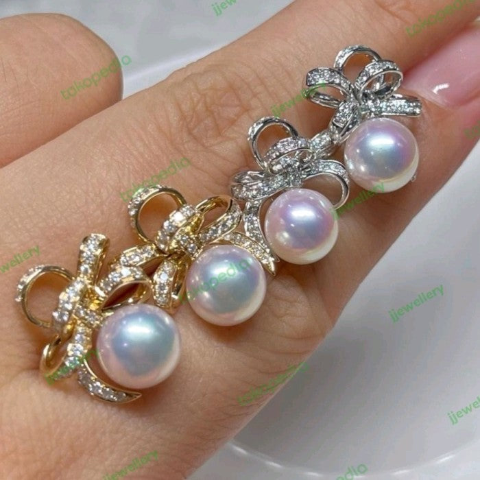 Akoya Pearl Bow Earrings