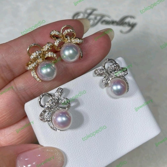 Akoya Pearl Bow Earrings