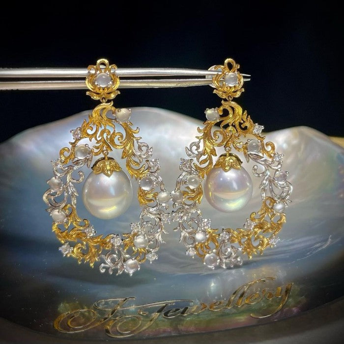 Vintage Chandelier South Sea Pearl Earrings