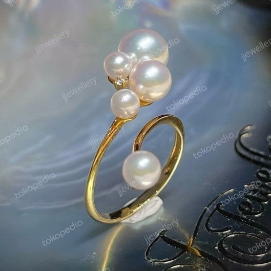 Top Quality Bubble Akoya Pearl Ring