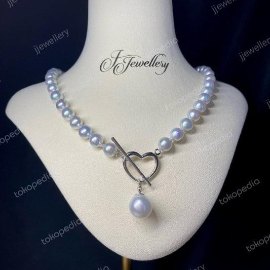 Baroque Akoya Pearl Heart Necklace